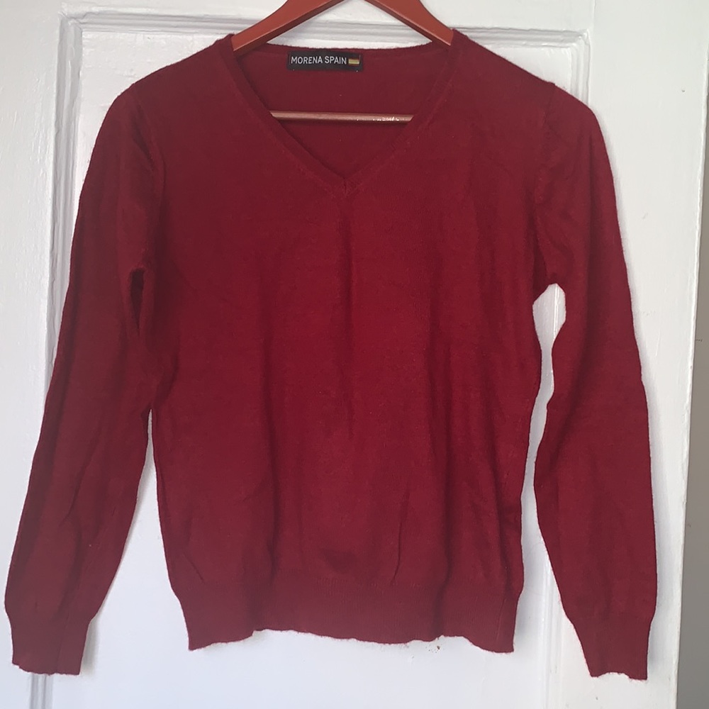 Morena spain Red V Neck Sweater L / XL